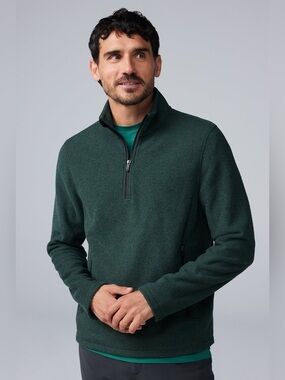 Mack Weldon Latitude Fleece Quarter-Zip Knit Sweater Insulating Quick Dry